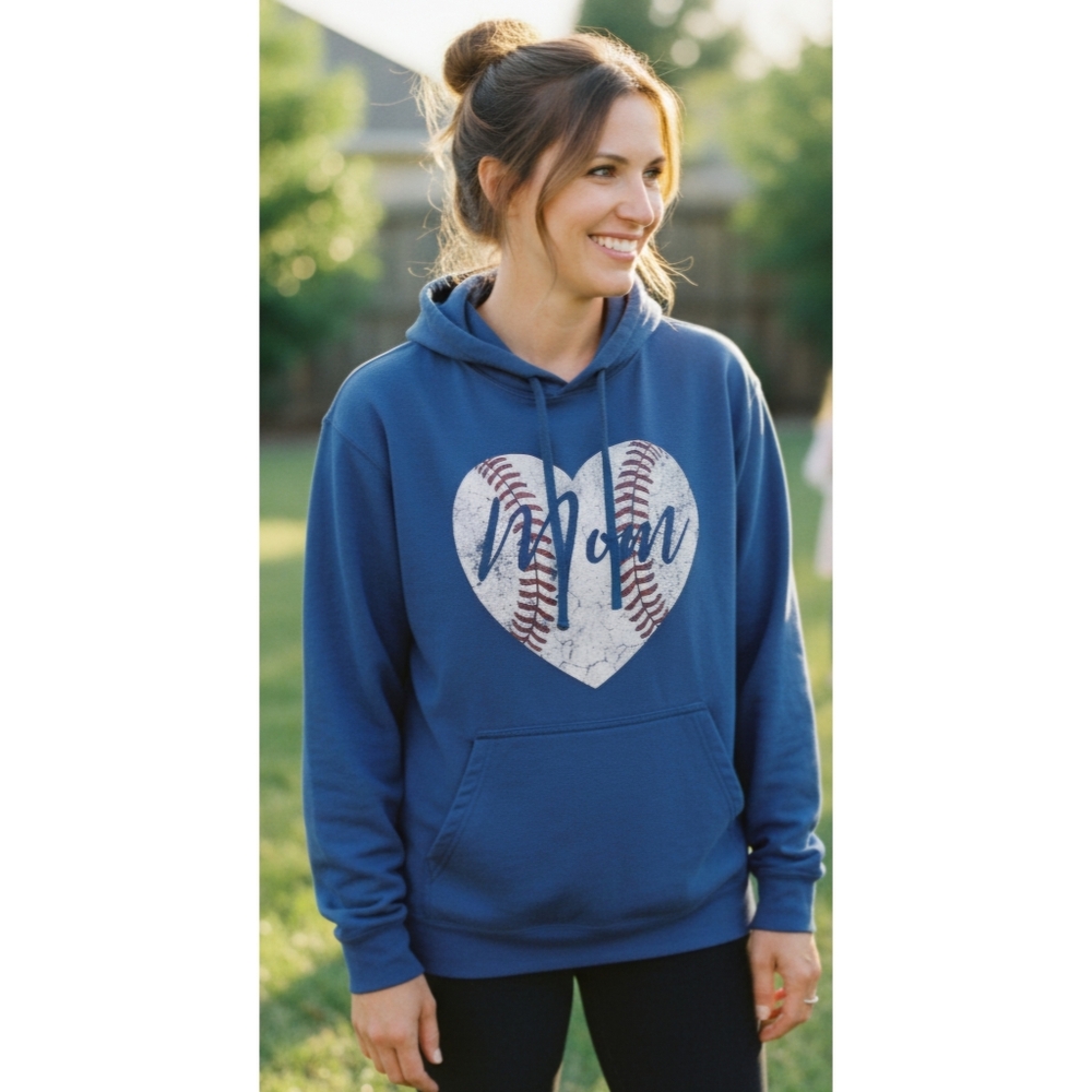 Woman's "Mom" Baseball Hoodie